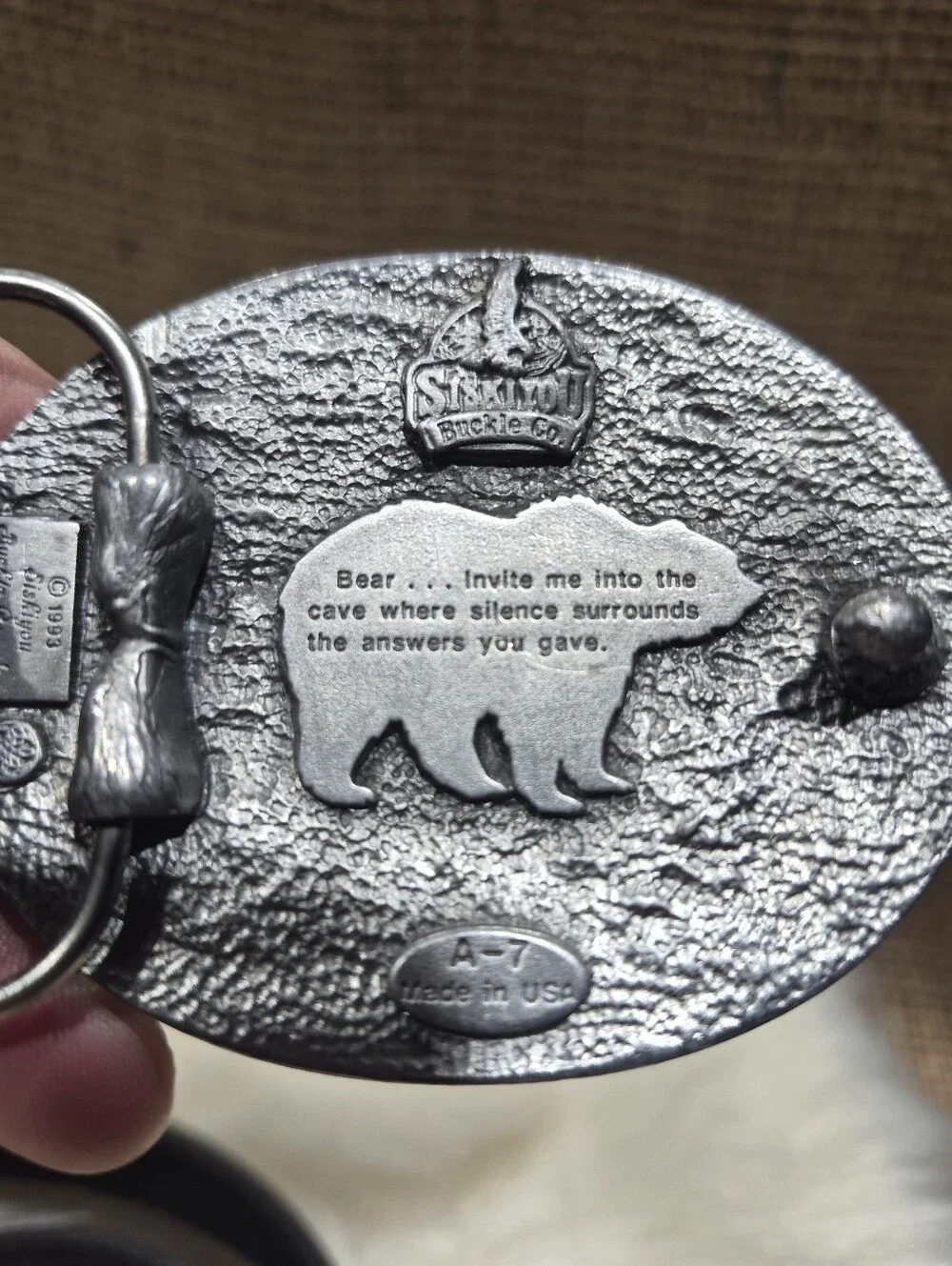 Siskiyou Vtg Pewter Belt Buckle with Genuine Cowhide Turqoise Belt 32